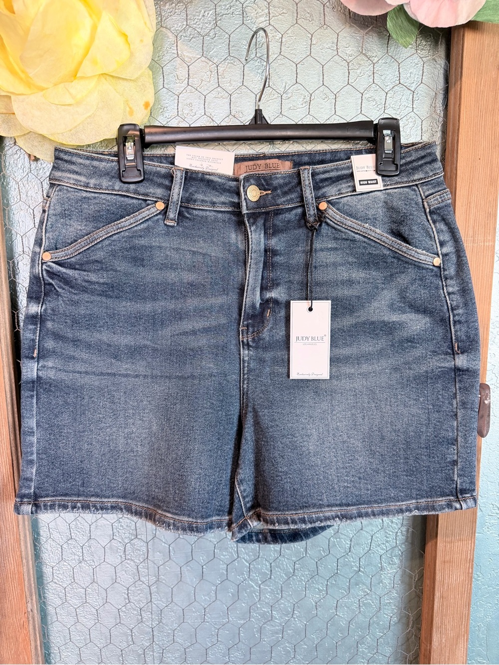 Judy Blue Distressed Indigo Denim Shorts